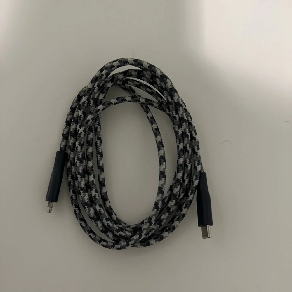 iPhone 14 Braided Black and Gray Charging extra long Cable
